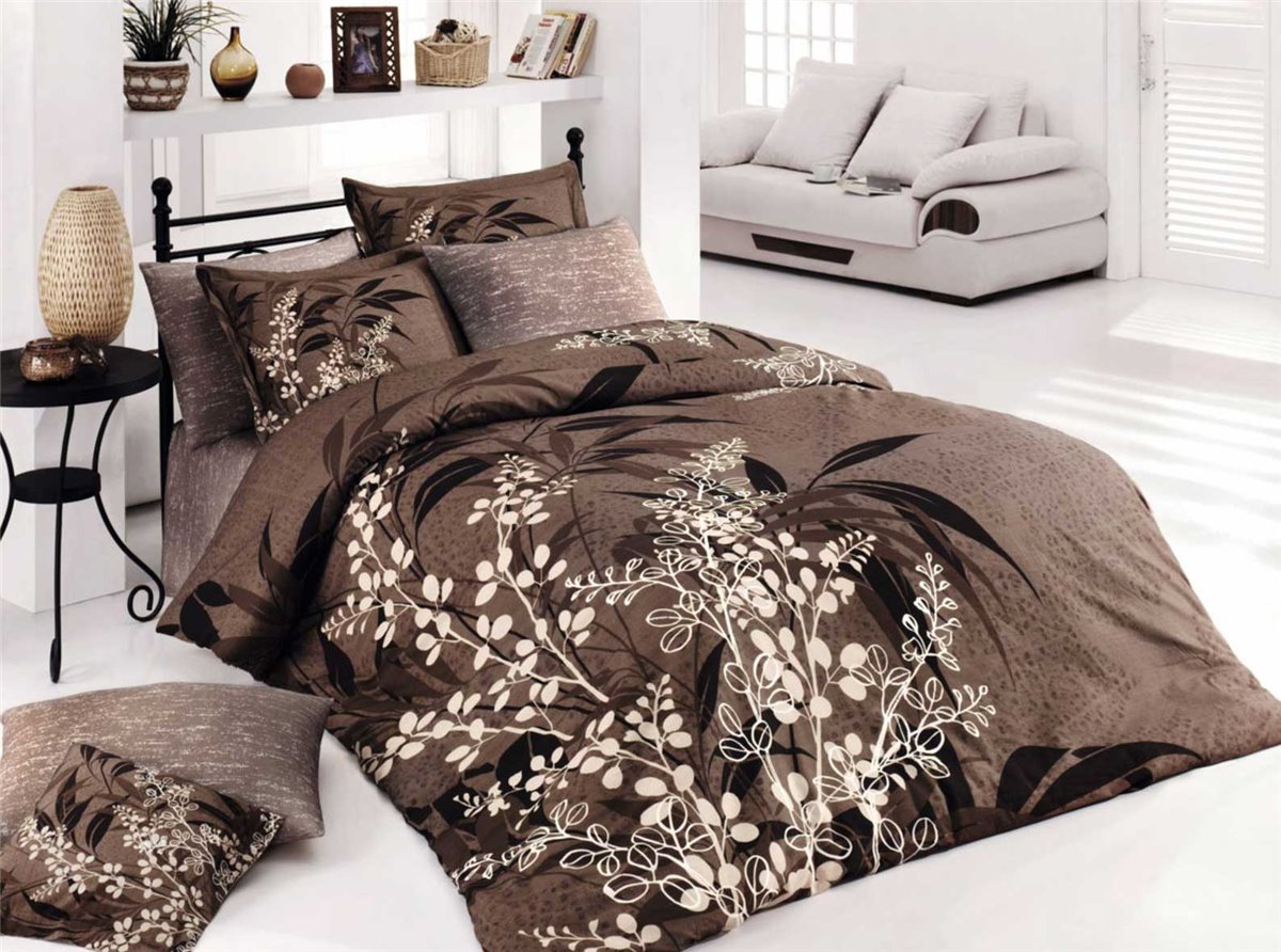 Bettwäsche, 5tlg, 200x200cm #AKASYA BRAUN
