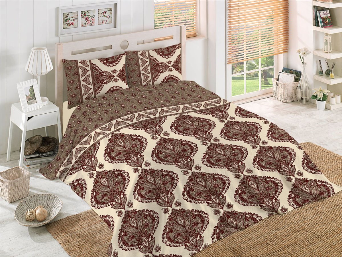 3D Bettwäsche, 5tlg, 200x200cm #TALYA CREME