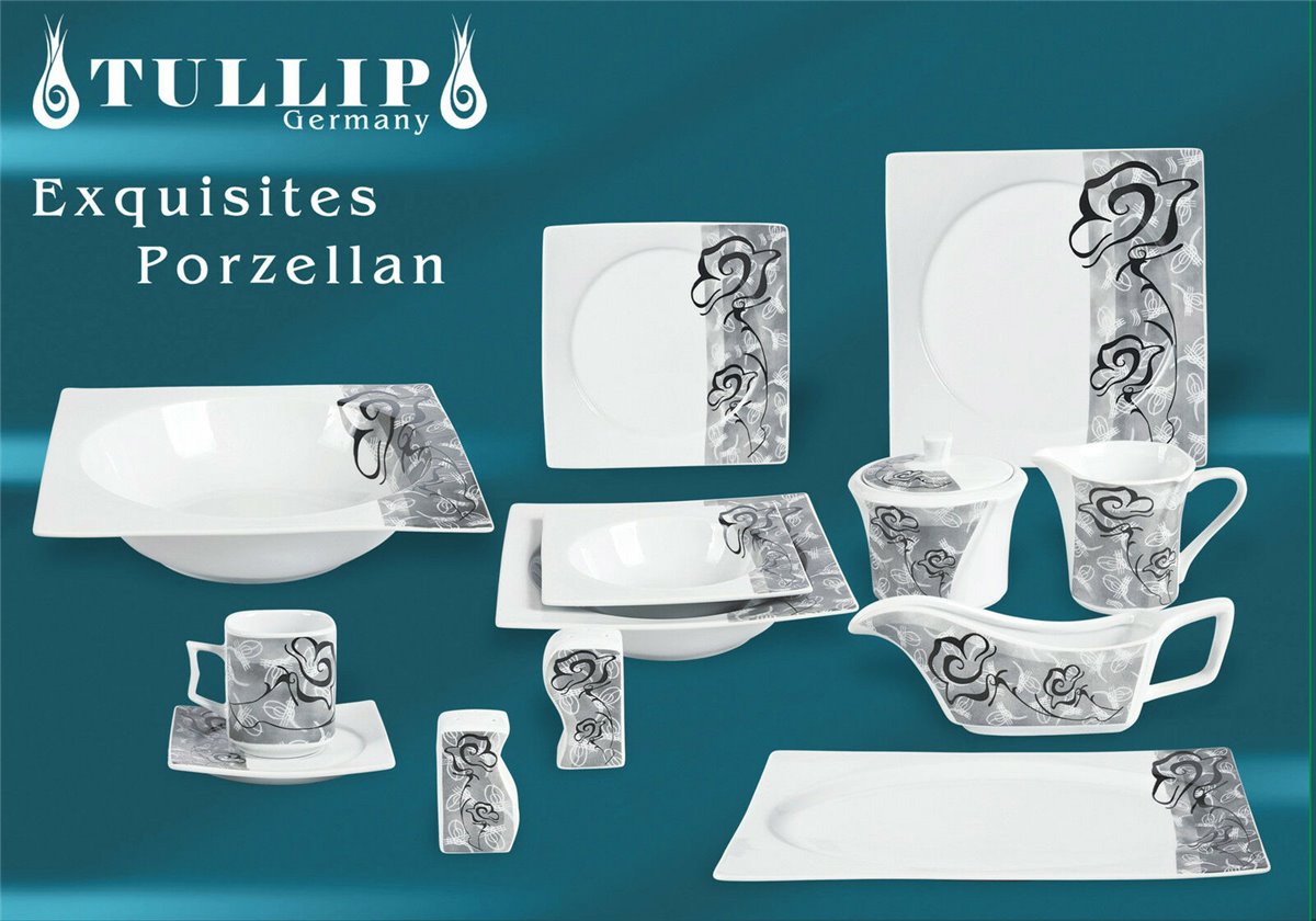 Kombiservice Denise, grau, 43tlg, 6 Personen