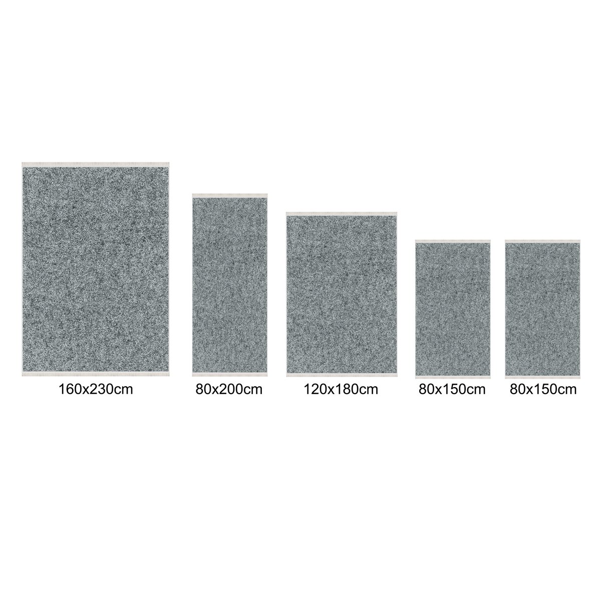 Teppich Kurzflor Wohnzimmer Läufer Set 80x150cm, 80x200cm, 120x180cm, 160x230cm