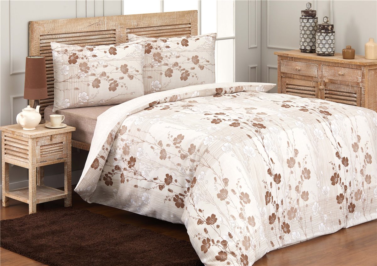 4 tlg Bettwäsche Baumwolle 200x220cm BLOOMING