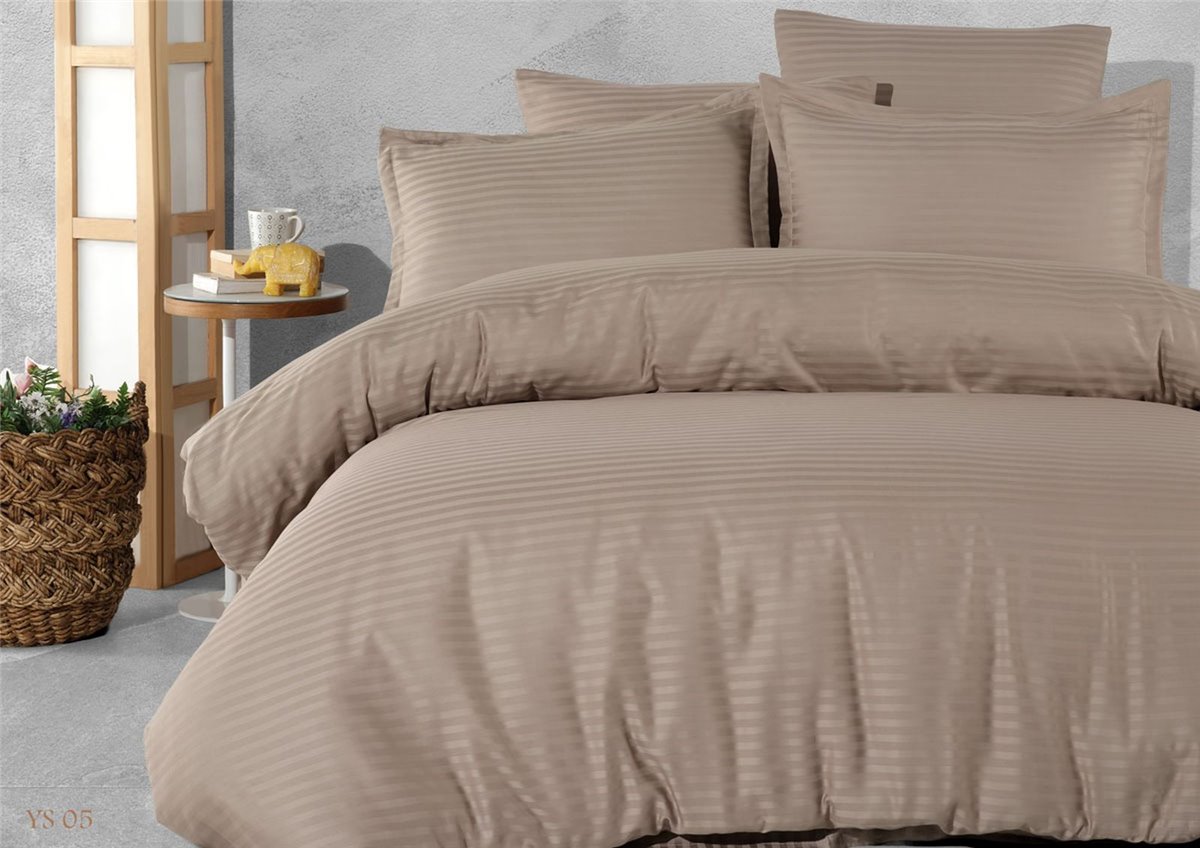 Bettwäsche, 3tlg , 200x200cm #Baumwolle Satin YS BRAUN
