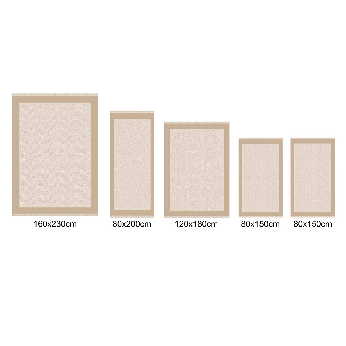 Teppich Kurzflor Wohnzimmer Läufer Set 80x150cm, 80x200cm, 120x180cm, 160x230cm