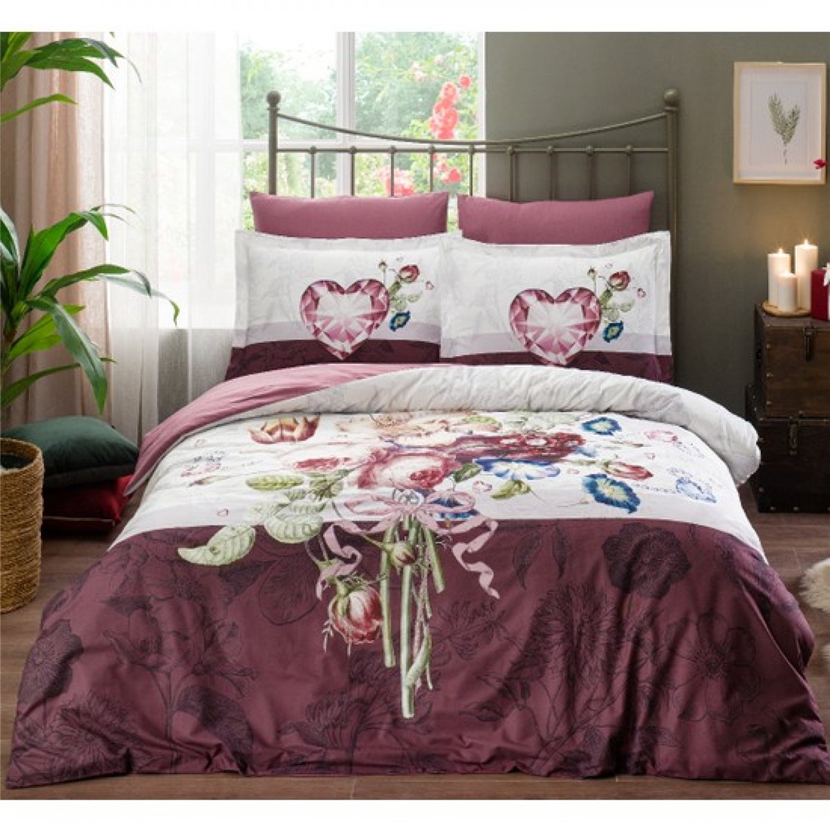 4tlg Bettwäsche 200x220cm Baumwolle MOTHER'S HEART