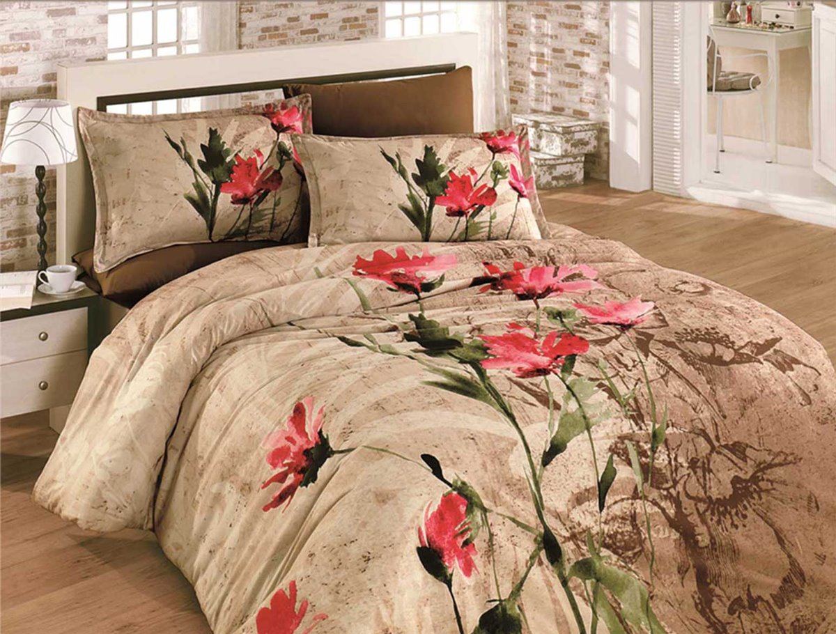 Bettwäsche, 4tlg, 200x220cm #AZRA BRAUN