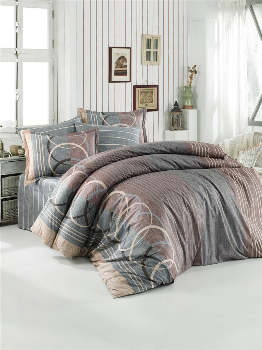 Bettwäsche, 6tlg , 135x200cm #HELEZON BRAUN