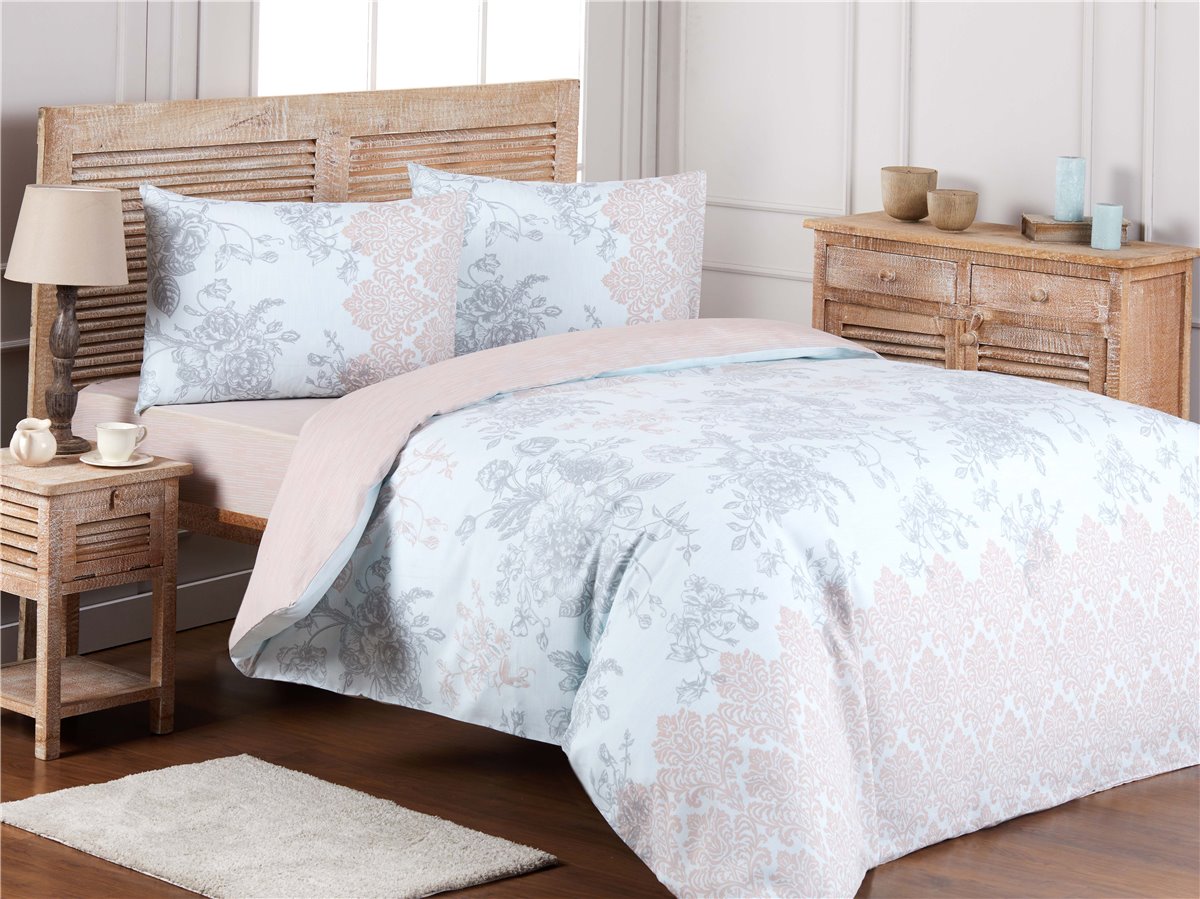 4 tlg Bettwäsche Baumwolle 200x220cm  RETROSE