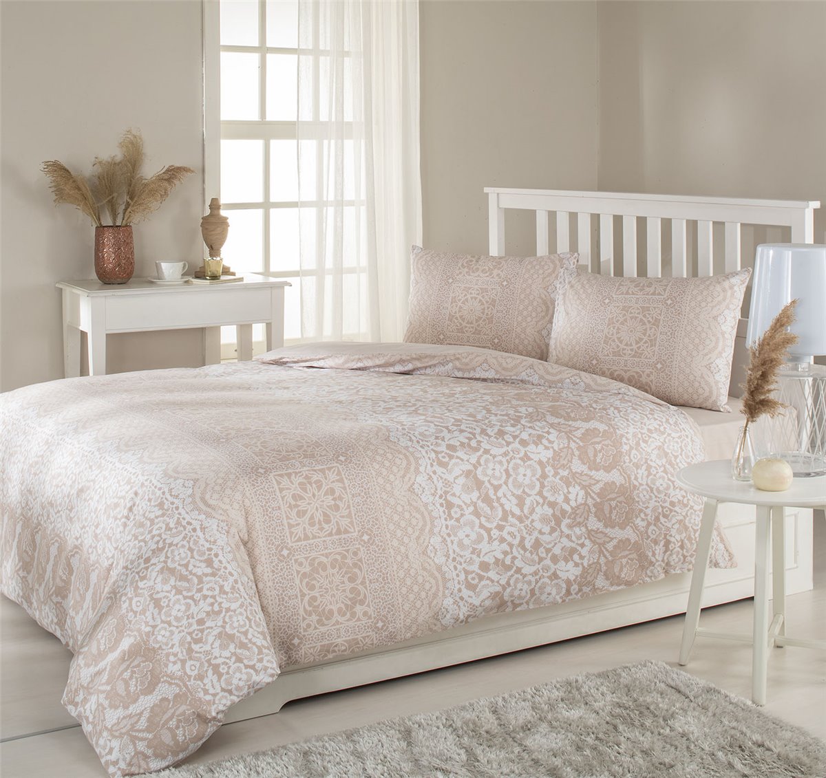 4 tlg Bettwäsche Baumwolle 200x220cm DANTELA NERZ