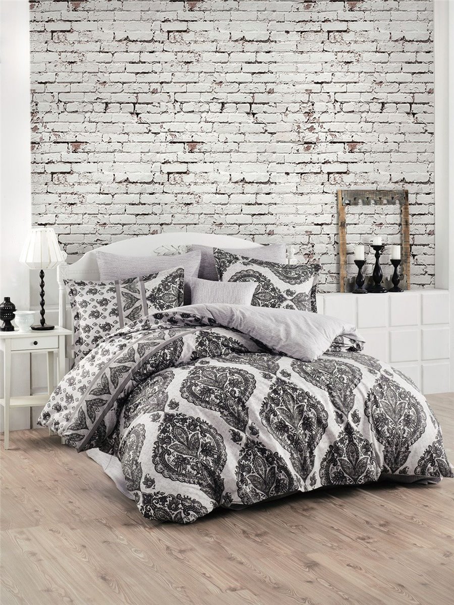 3D Bettwäsche, 4tlg, 200x220cm #TALYA GRAU