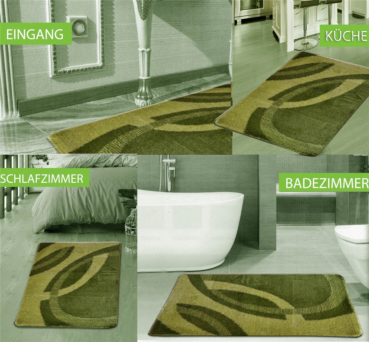 Badematte, 80x150 cm #04 GRÜN