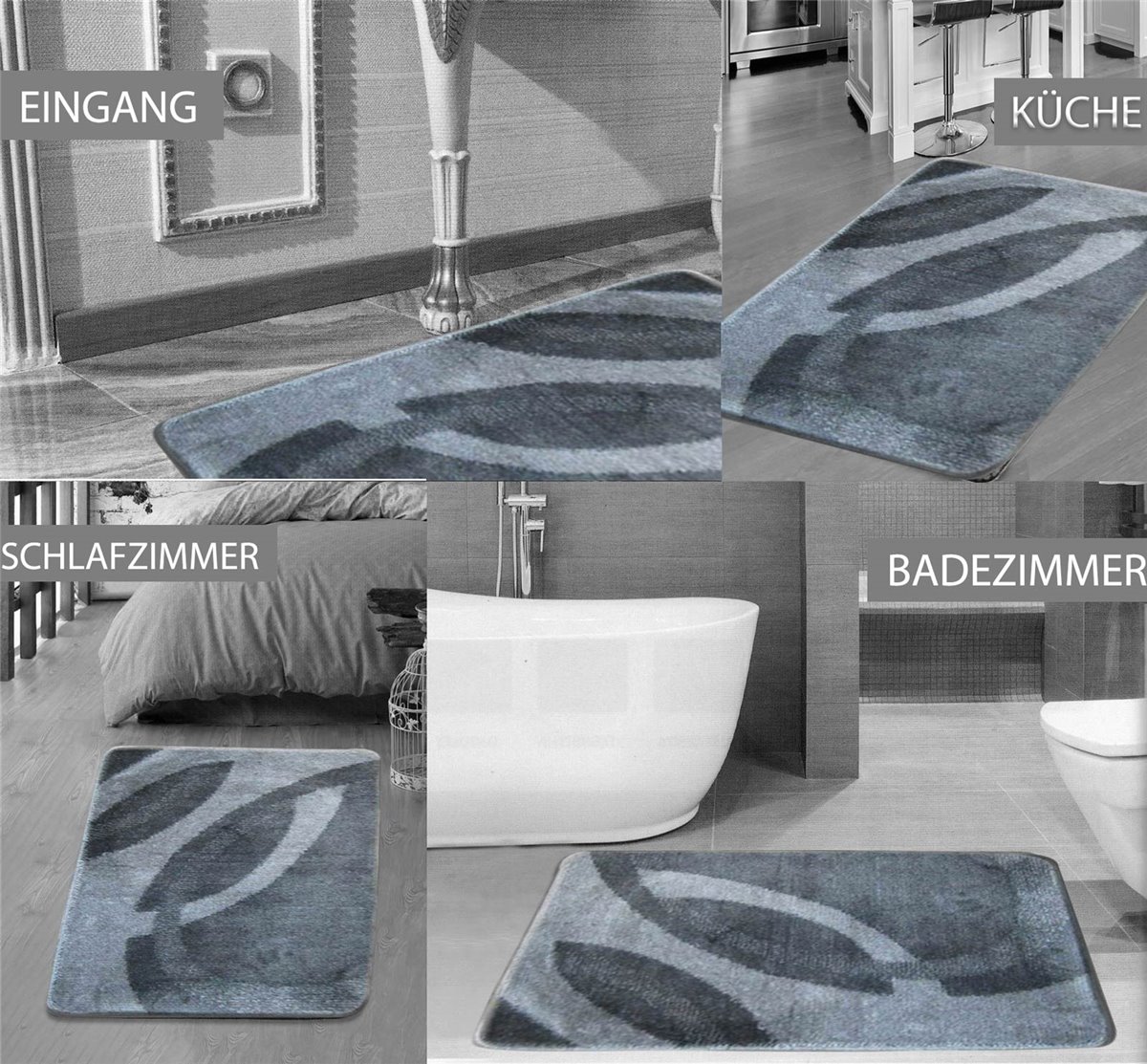 Badematte, 80x200 cm #04 GRAU