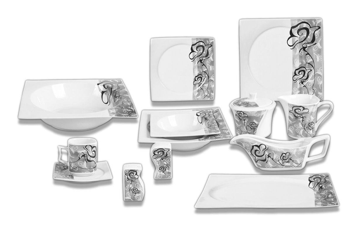 Kombiservice Denise, grau, 86tlg, 12 Personen