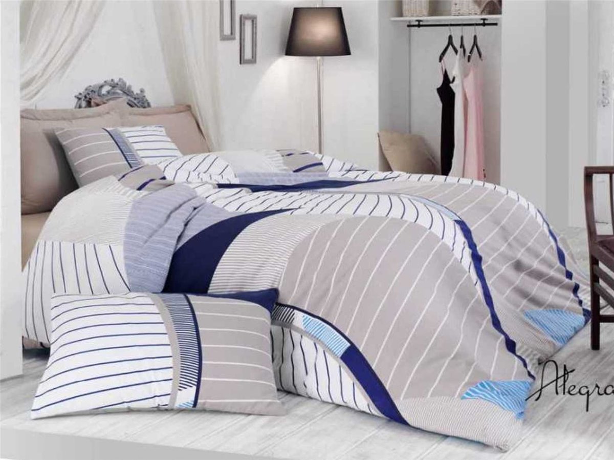 Bettwäsche, 5tlg, 200x200cm #ALEGRA BLAU