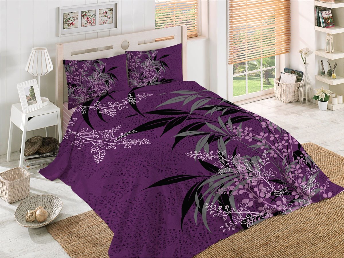 Bettwäsche, 5tlg, 200x200cm #AKASYA LILA-PINK