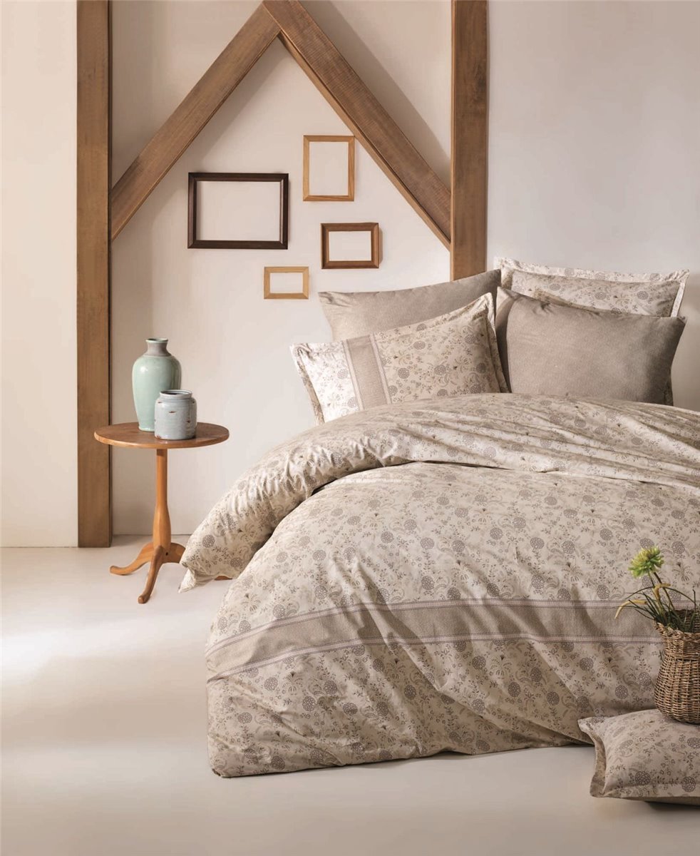 Bettwäsche, 4tlg, 200x220cm #DEFNE BRAUN