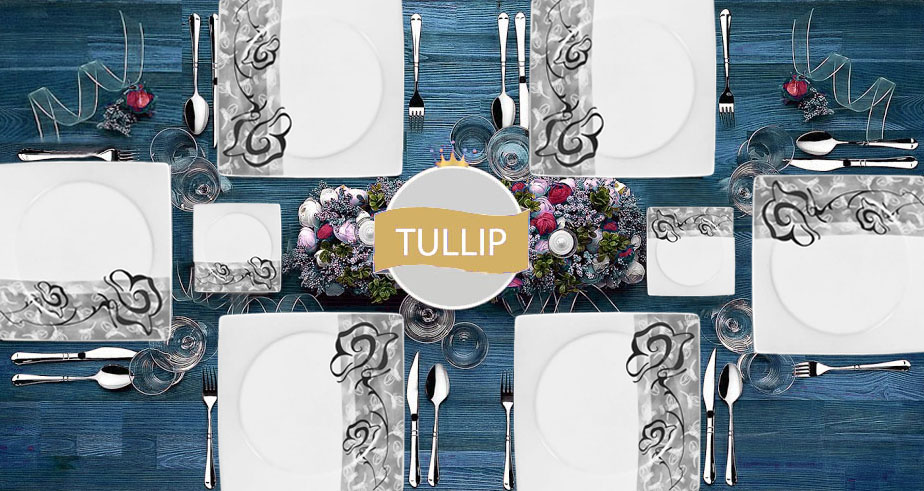 Kombiservice Denise, grau, 43tlg, 6 Personen